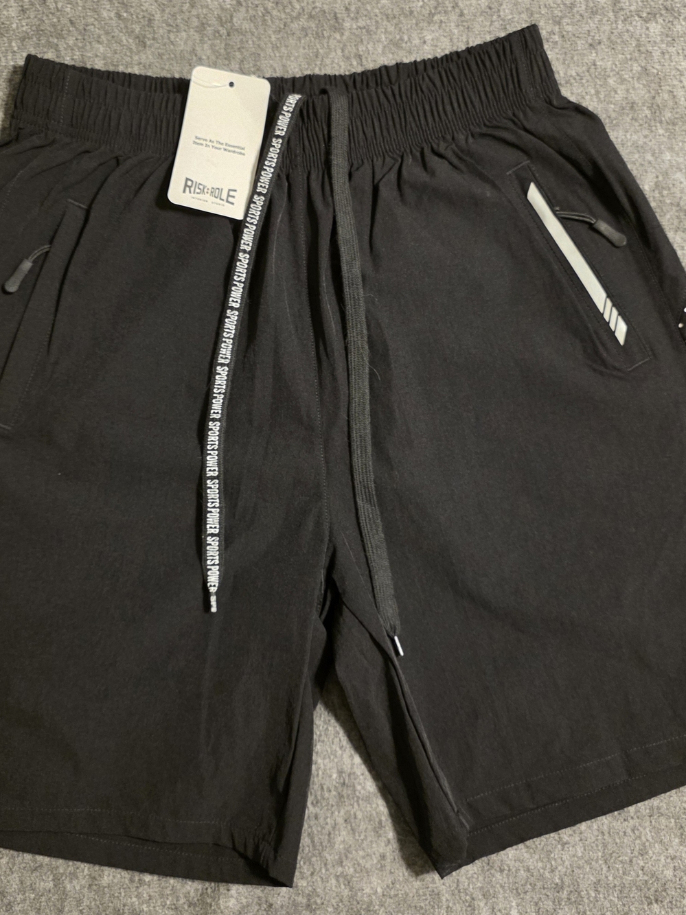 Men's Black Athletic Drawstring Shorts by